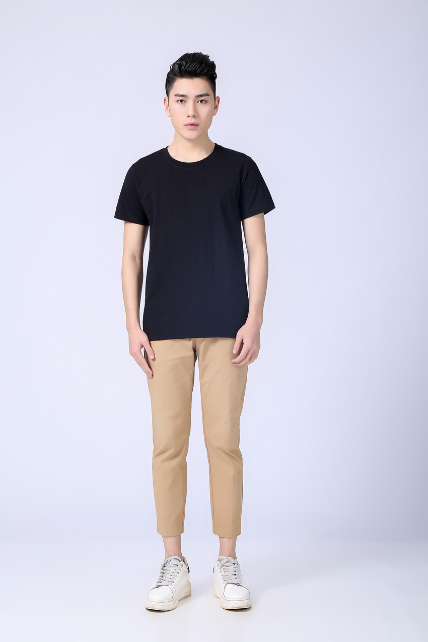 黑色純棉T恤衫款式圖 黑色純棉T恤衫款式圖